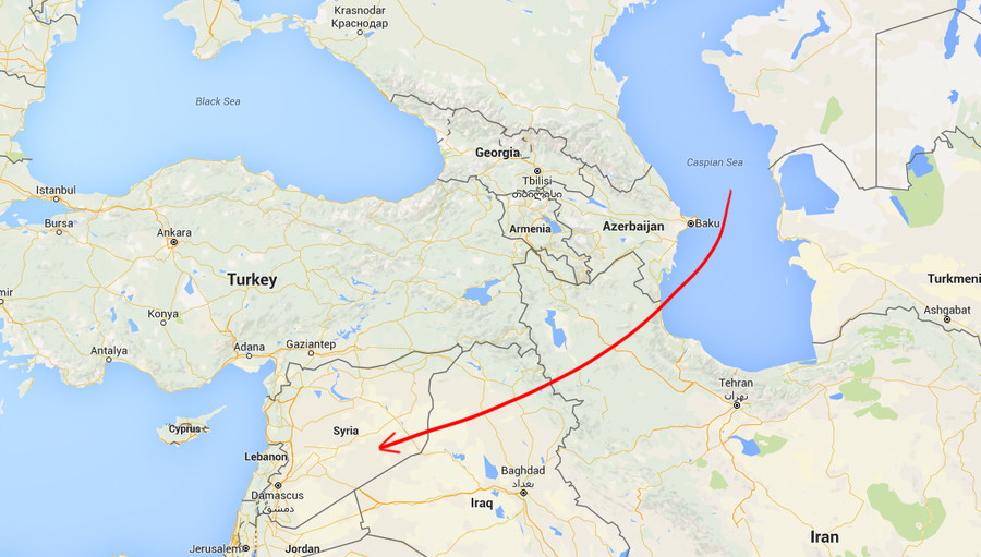 کشتی های روسی از دریای خزر مواضع داعش را موشک باران کردند